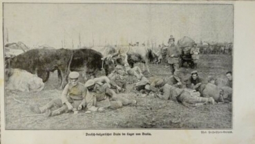 1917 - alter Druck - Deutsch-bulgarischer Train im Lager von Braila